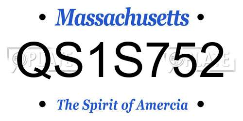 QS1S752 Massachusetts License Plate