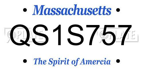 QS1S757 Massachusetts License Plate