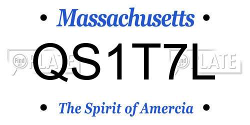 QS1T7L Massachusetts License Plate