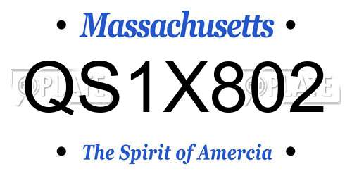 QS1X802 Massachusetts License Plate