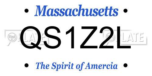 QS1Z2L Massachusetts License Plate