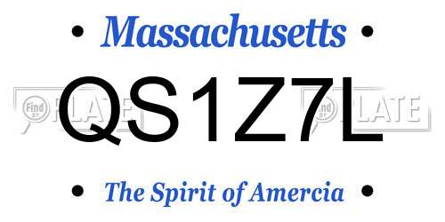 QS1Z7L Massachusetts License Plate