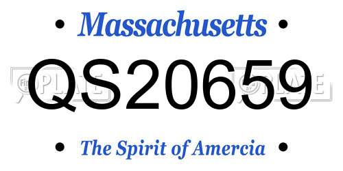 QS20659 Massachusetts License Plate
