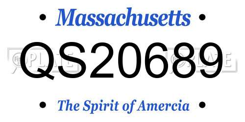 QS20689 Massachusetts License Plate