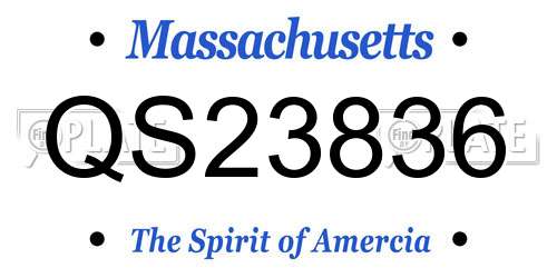 QS23836 Massachusetts License Plate