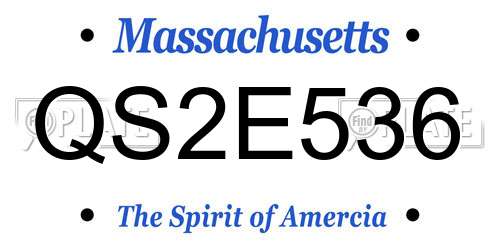 QS2E536 Massachusetts License Plate