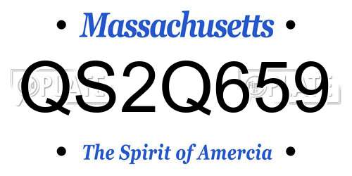QS2Q659 Massachusetts License Plate