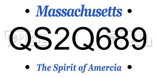 QS2Q689 Massachusetts License Plate