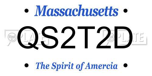 QS2T2D Massachusetts License Plate