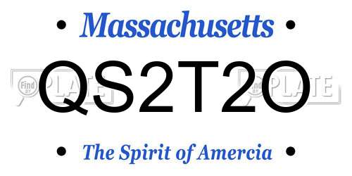 QS2T2O Massachusetts License Plate