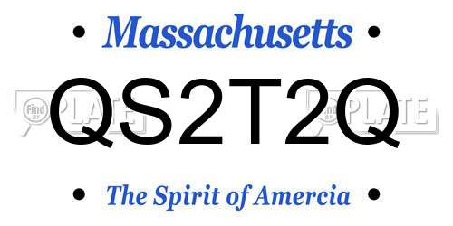 QS2T2Q Massachusetts License Plate