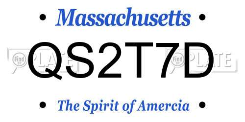 QS2T7D Massachusetts License Plate