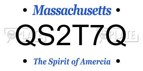 QS2T7Q Massachusetts License Plate