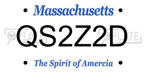 QS2Z2D Massachusetts License Plate