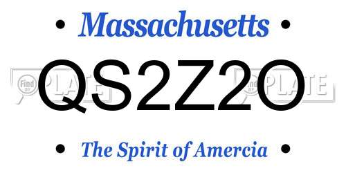 QS2Z2O Massachusetts License Plate