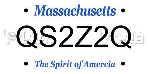 QS2Z2Q Massachusetts License Plate
