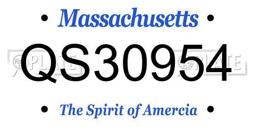 QS30954 Massachusetts License Plate