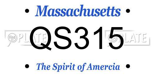 QS315 Massachusetts License Plate