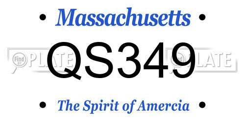 QS349 Massachusetts License Plate