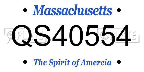 QS40554 Massachusetts License Plate
