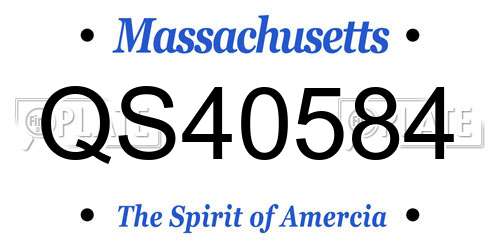 QS40584 Massachusetts License Plate