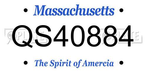QS40884 Massachusetts License Plate