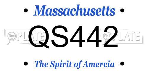 QS442 Massachusetts License Plate