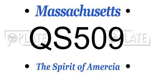 QS509 Massachusetts License Plate