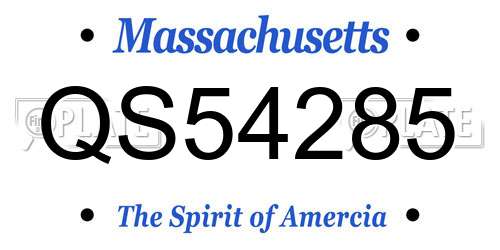 QS54285 Massachusetts License Plate