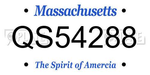 QS54288 Massachusetts License Plate