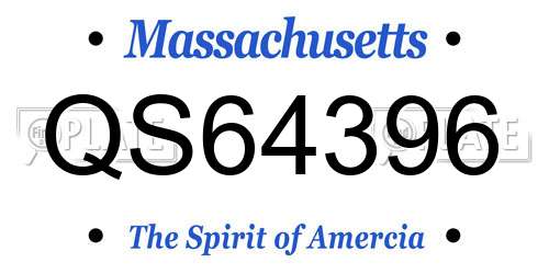 QS64396 Massachusetts License Plate