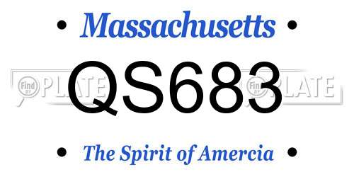 QS683 Massachusetts License Plate