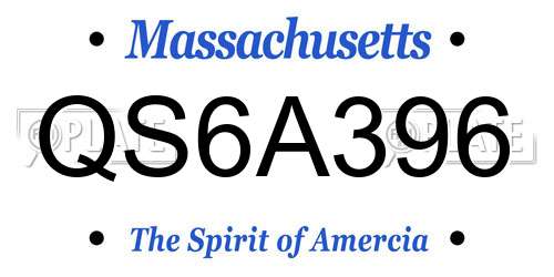 QS6A396 Massachusetts License Plate