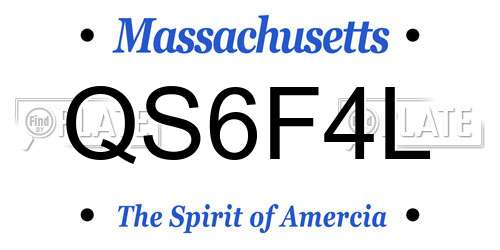 QS6F4L Massachusetts License Plate