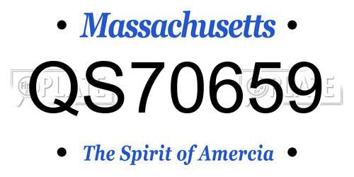 QS70659 Massachusetts License Plate