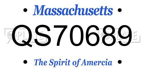 QS70689 Massachusetts License Plate