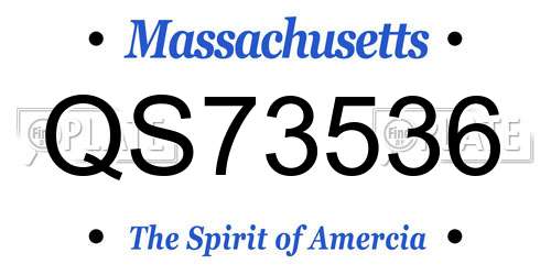 QS73536 Massachusetts License Plate