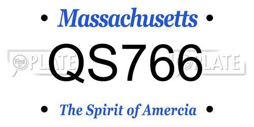 QS766 Massachusetts License Plate