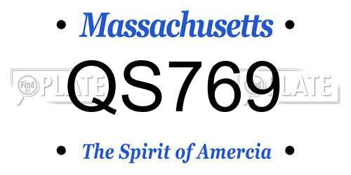 QS769 Massachusetts License Plate