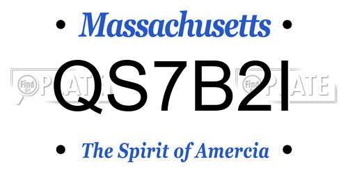 QS7B2I Massachusetts License Plate