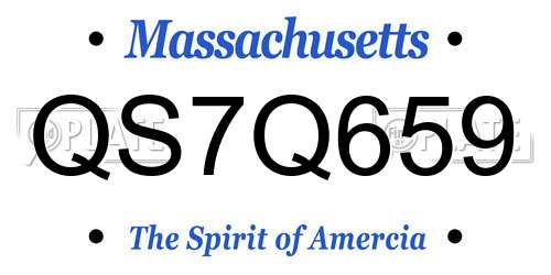 QS7Q659 Massachusetts License Plate