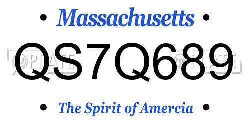 QS7Q689 Massachusetts License Plate