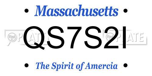 QS7S2I Massachusetts License Plate
