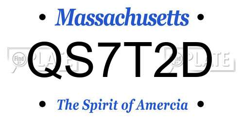 QS7T2D Massachusetts License Plate