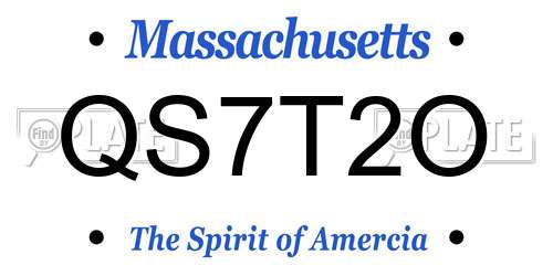 QS7T2O Massachusetts License Plate