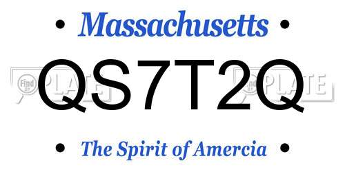 QS7T2Q Massachusetts License Plate