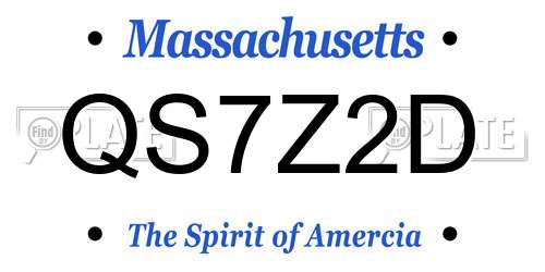 QS7Z2D Massachusetts License Plate