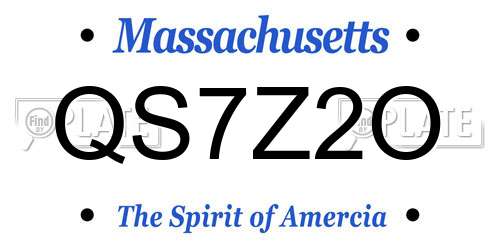 QS7Z2O Massachusetts License Plate