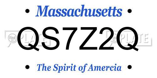 QS7Z2Q Massachusetts License Plate