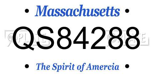 QS84288 Massachusetts License Plate